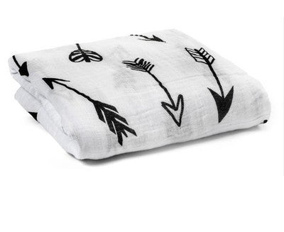Ainaan Muslin Cotton Baby Swaddles For Newborn Baby Blankets Black & White Gauze Bath Towel
