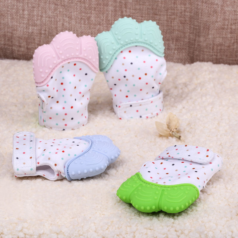 1pcs Silicone Teether Baby Pacifier Glove Baby Teething Chewable Newborn Nursing Mittens Teether Beads Infant BPA Free Pastel